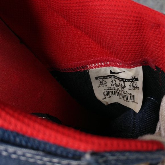 Nike Match Supreme Premium Mens 10.5 Shoes Canvas Blue Denim Red 631658-416 - Picture 2 of 7